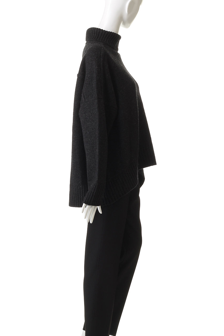 CINOH(チノ)｜オーバーサイズ ハイネック ニット/チャコールグレー の