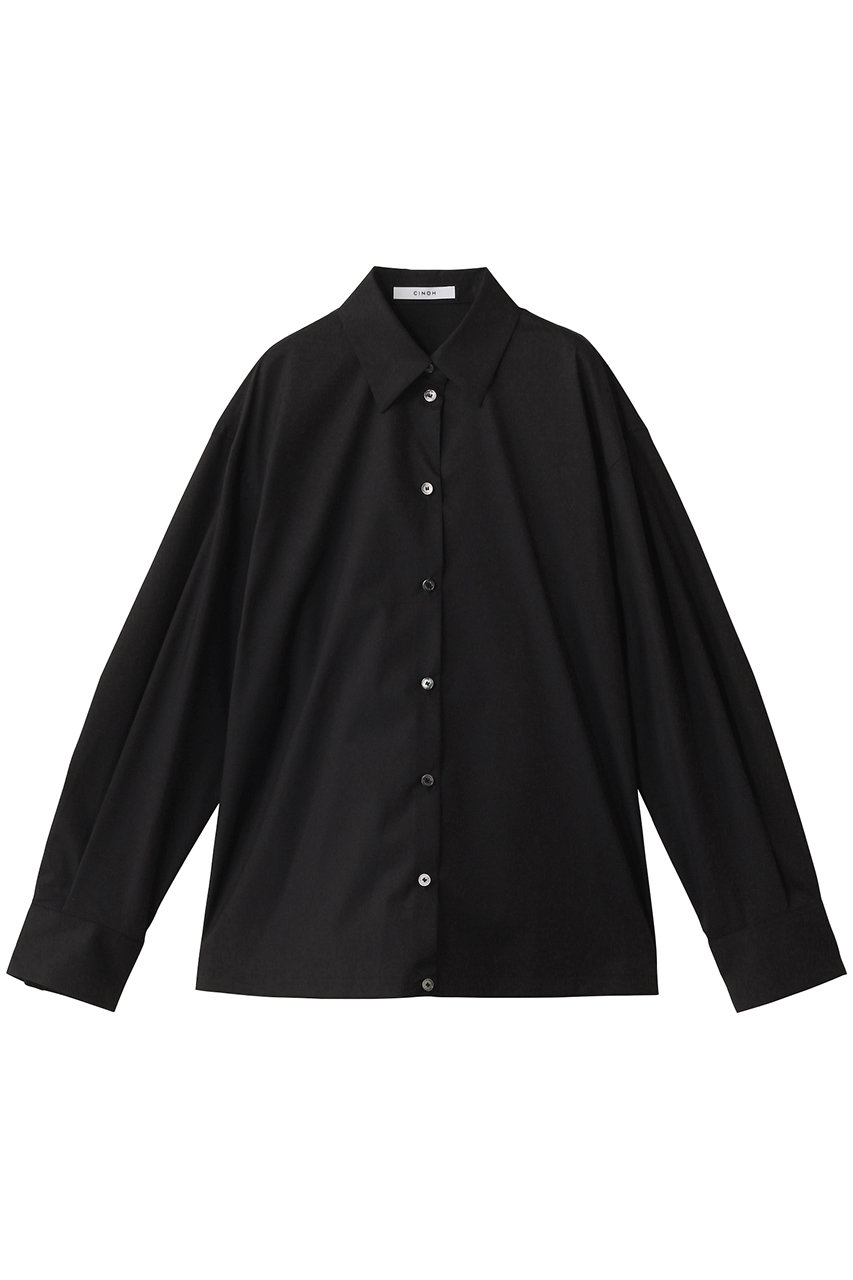 CINOH SUPIMA コットン バック ギャザー シャツ (ブラック, 38) チノ ELLE SHOP CINOH SUPIMA コットン バック ギャザー シャツ (ブラック, 38) チノ ELLE SHOP