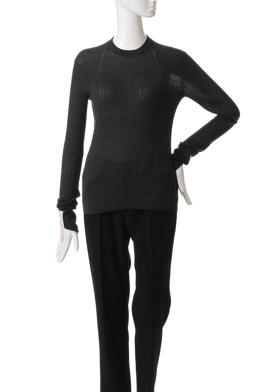 【タグ付き】CINOH リブニット　クルーネックタイトニット　ネイビー　36 69c762ab4eb6963e740681bf8638e1