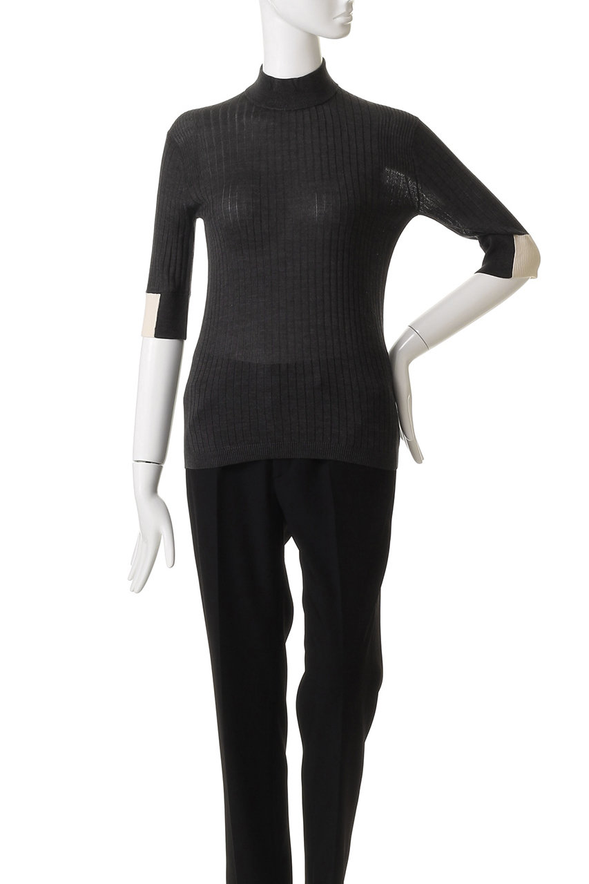 【タグ付き】CINOH リブニット　クルーネックタイトニット　ネイビー　36 item154078402201-1-2.jpg