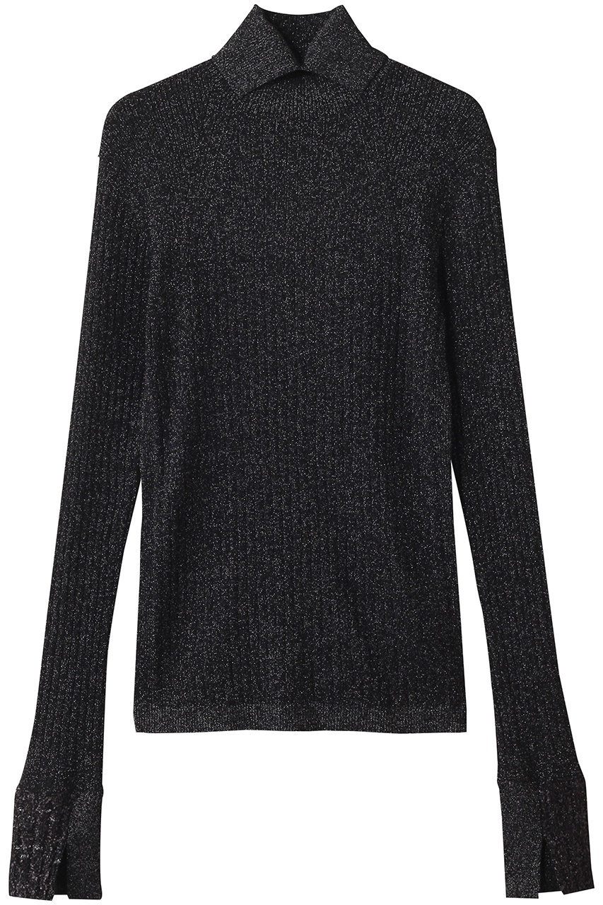 CINOH(チノ)｜SHIMMER タートル ネック タイト ニット/ブラック の通販