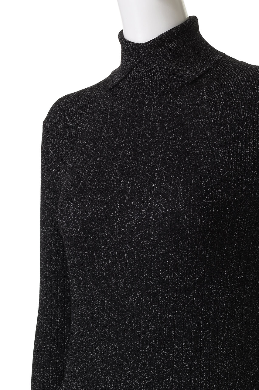 CINOH(チノ)｜SHIMMER タートル ネック タイト ニット/ブラック の通販