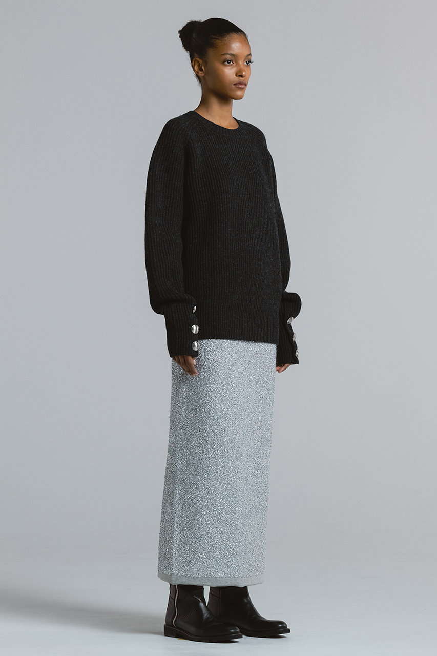 CINOH(チノ)｜GLITTER ニット スカート/シルバー の通販｜ELLESHOP