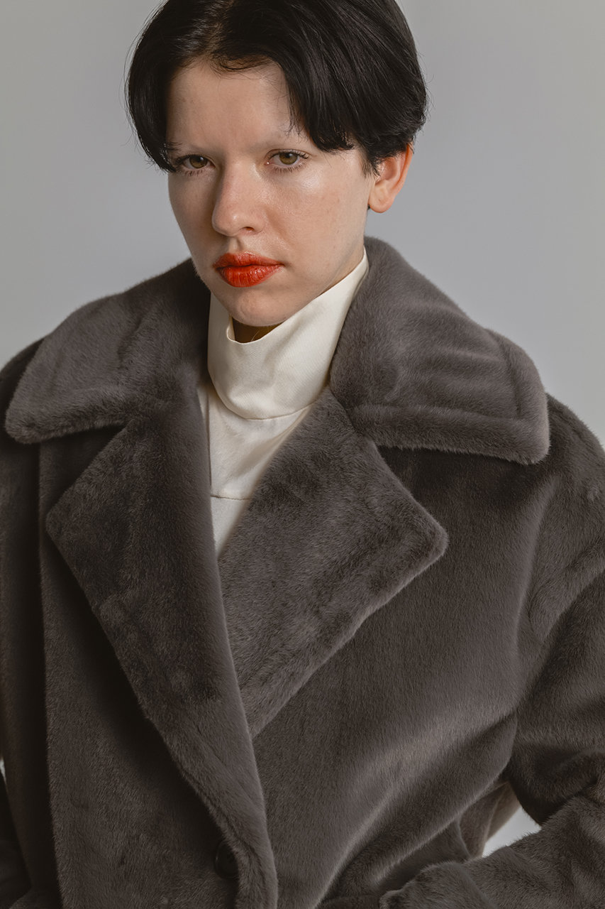 CINOH(チノ)｜BOA ミドル コート/グレー の通販｜ELLESHOP・(エル