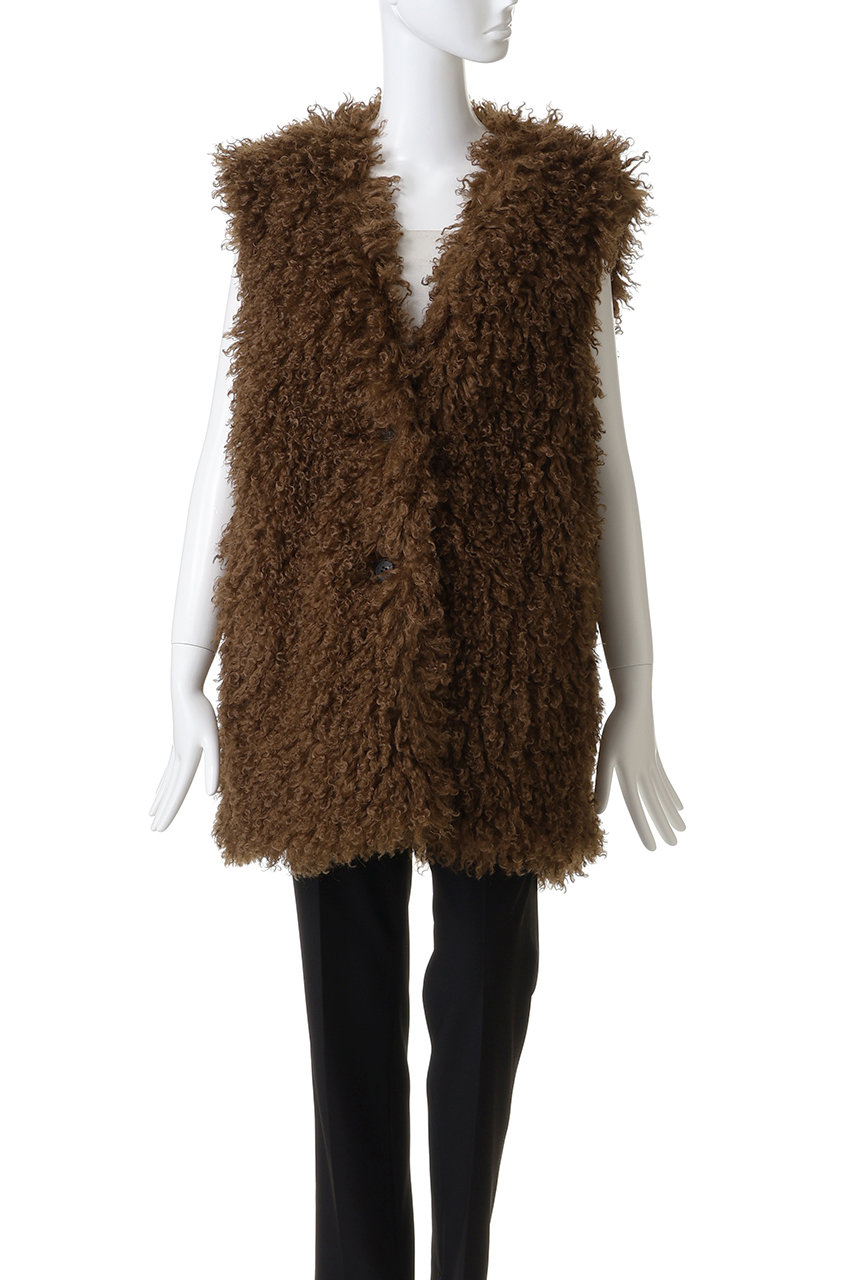 CINOH(チノ)｜CRINPED BOA ベスト/ブラウン の通販｜ELLESHOP・(エル