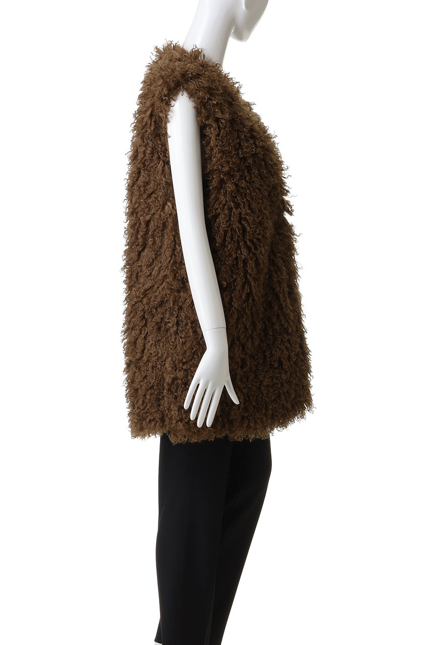 CINOH(チノ)｜CRINPED BOA ベスト/ブラウン の通販｜ELLESHOP・(エル