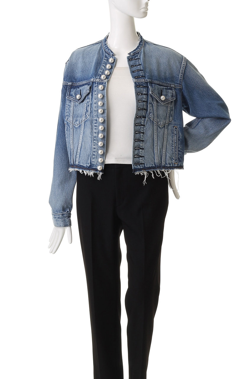 CINOH(チノ)｜デニム パール ボタン ジャケット/ミッドブルー の通販