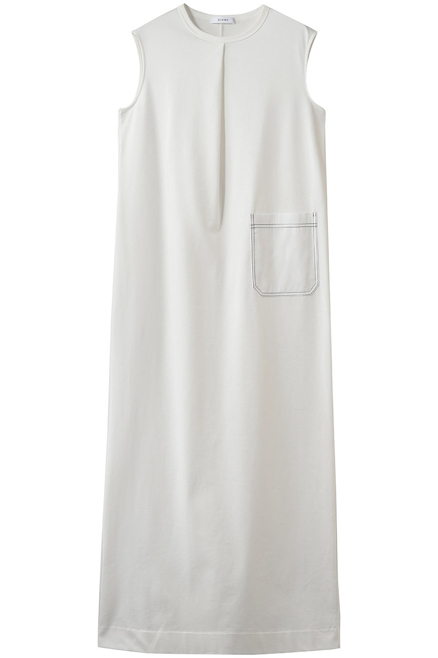チノ/CINOHのREFINA ストラクチャード スリーブレス ドレス(オフホワイト/E-70-031)