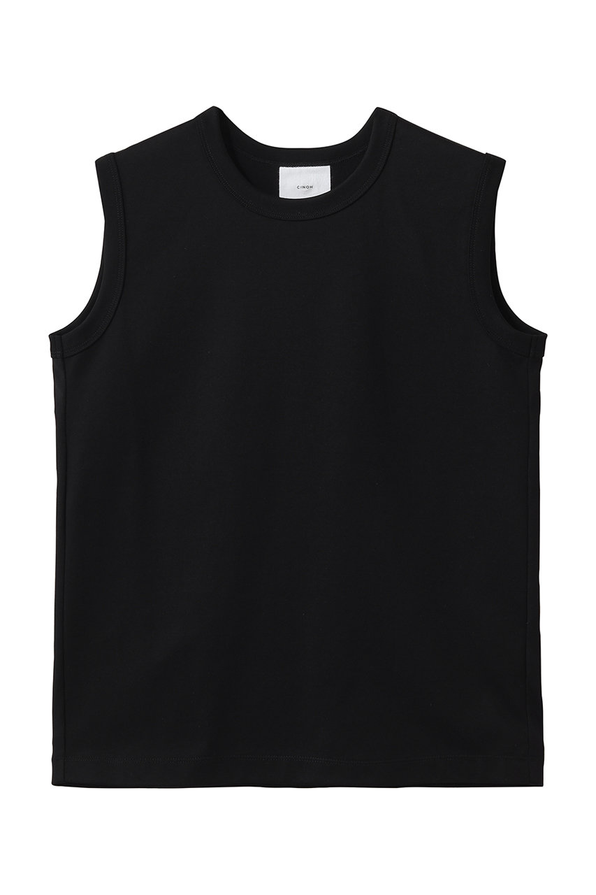 チノ/CINOHのREFINA ノースリーブ Tシャツ(ブラック/C-40-002)