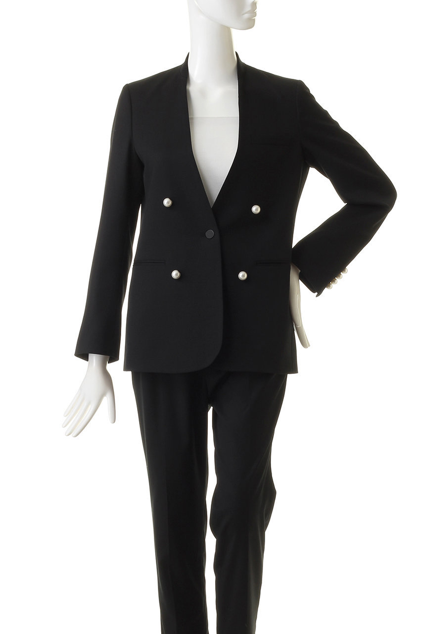 CINOH(チノ)｜【BLACK FORMAL】ノーカラー ジャケット/ブラック/パール