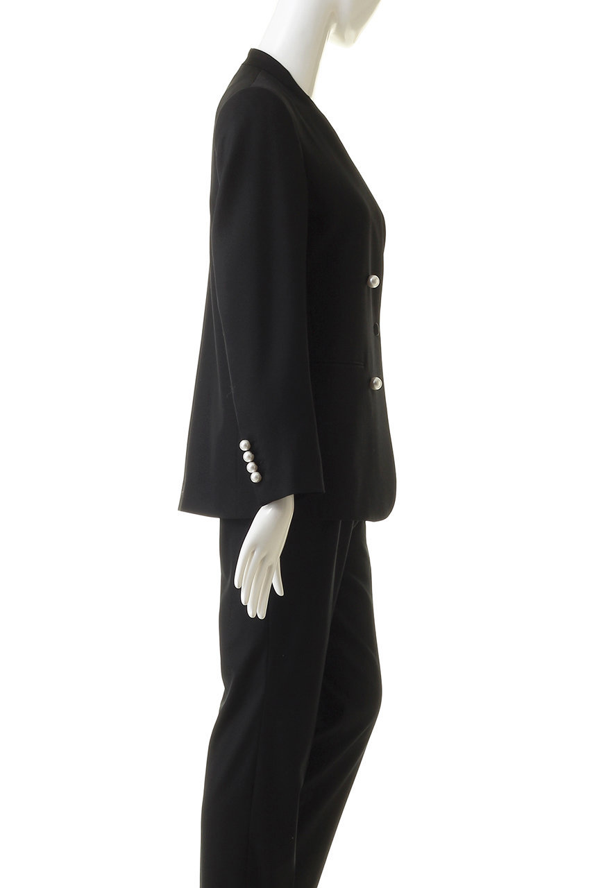 CINOH ノーカラージャケット (ブラック) CINOH(チノ)｜【BLACK FORMAL】ノーカラー ジャケット/ブラック/パール