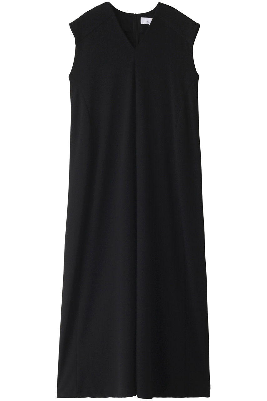 AKIRANAKA Thera バックドレープジャージードレス (ブラック, 1) アキラナカ ELLE SHOP