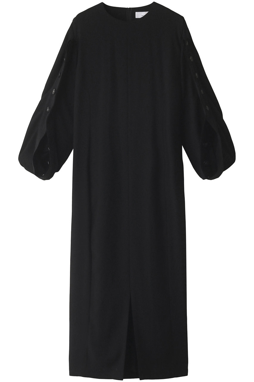 ＜ELLE SHOP＞ AKIRANAKA Mirka ドレープスリーブ ドレス (ブラック 2) アキラナカ ELLE SHOP