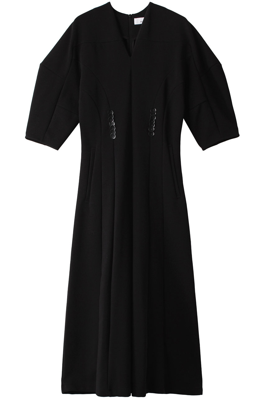 AKIRANAKA Sybil ジャージー ドレス (ブラック, 2) アキラナカ ELLE SHOP