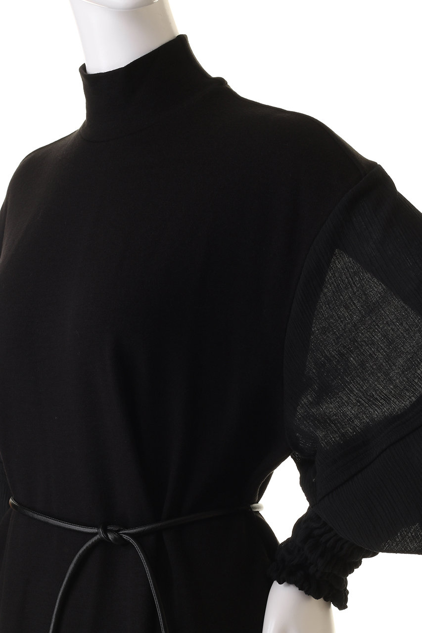 AKIRANAKA(アキラナカ)｜Rebekka ハイネック ロング ドレス/ブラック  