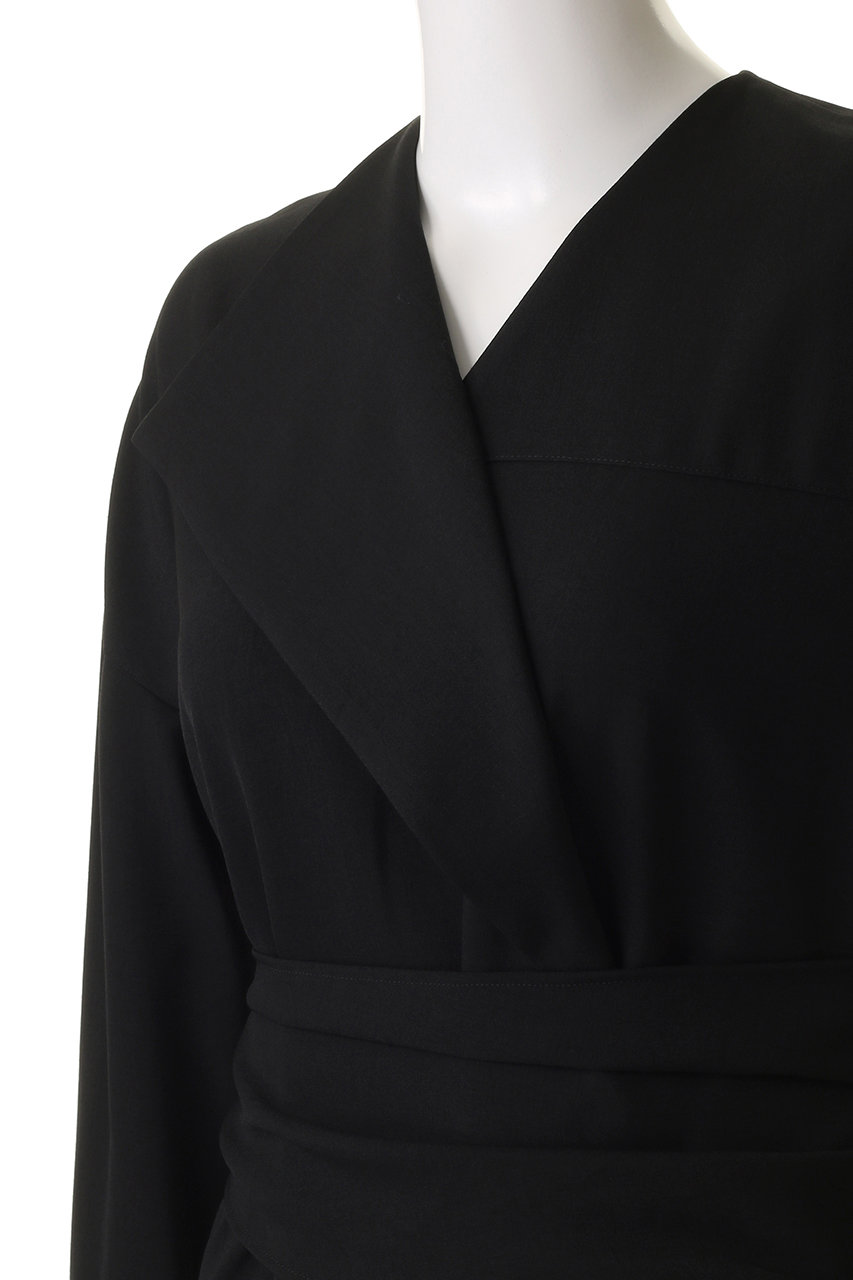 AKIRANAKA(アキラナカ)｜Agatha ラップ ウエスト ドレス/ブラック の