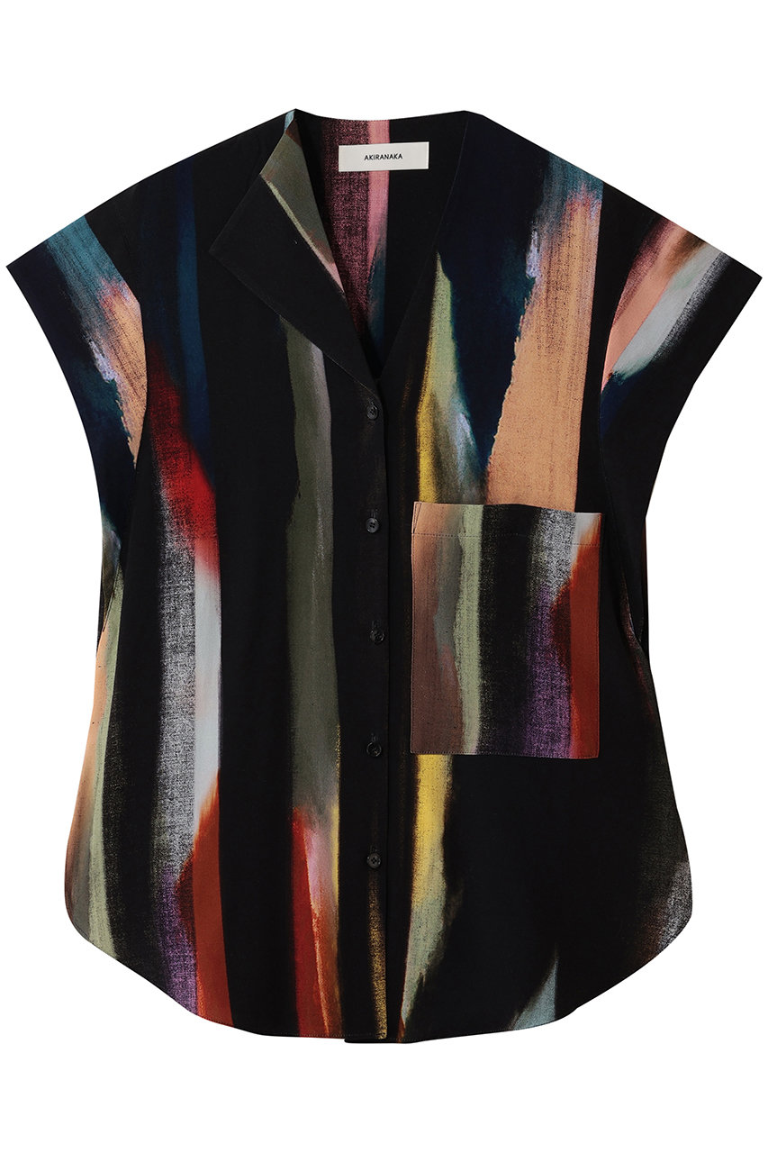 アキラナカ/AKIRANAKAのEmpty ストライプ ショートスリーブ シャツ(ブラック/AR2644-WH)