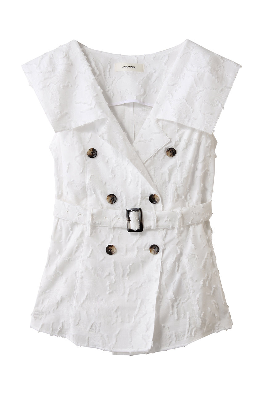 アキラナカ/AKIRANAKAのBlock フラワー シャツジレ(ホワイト/AR2649-WH)