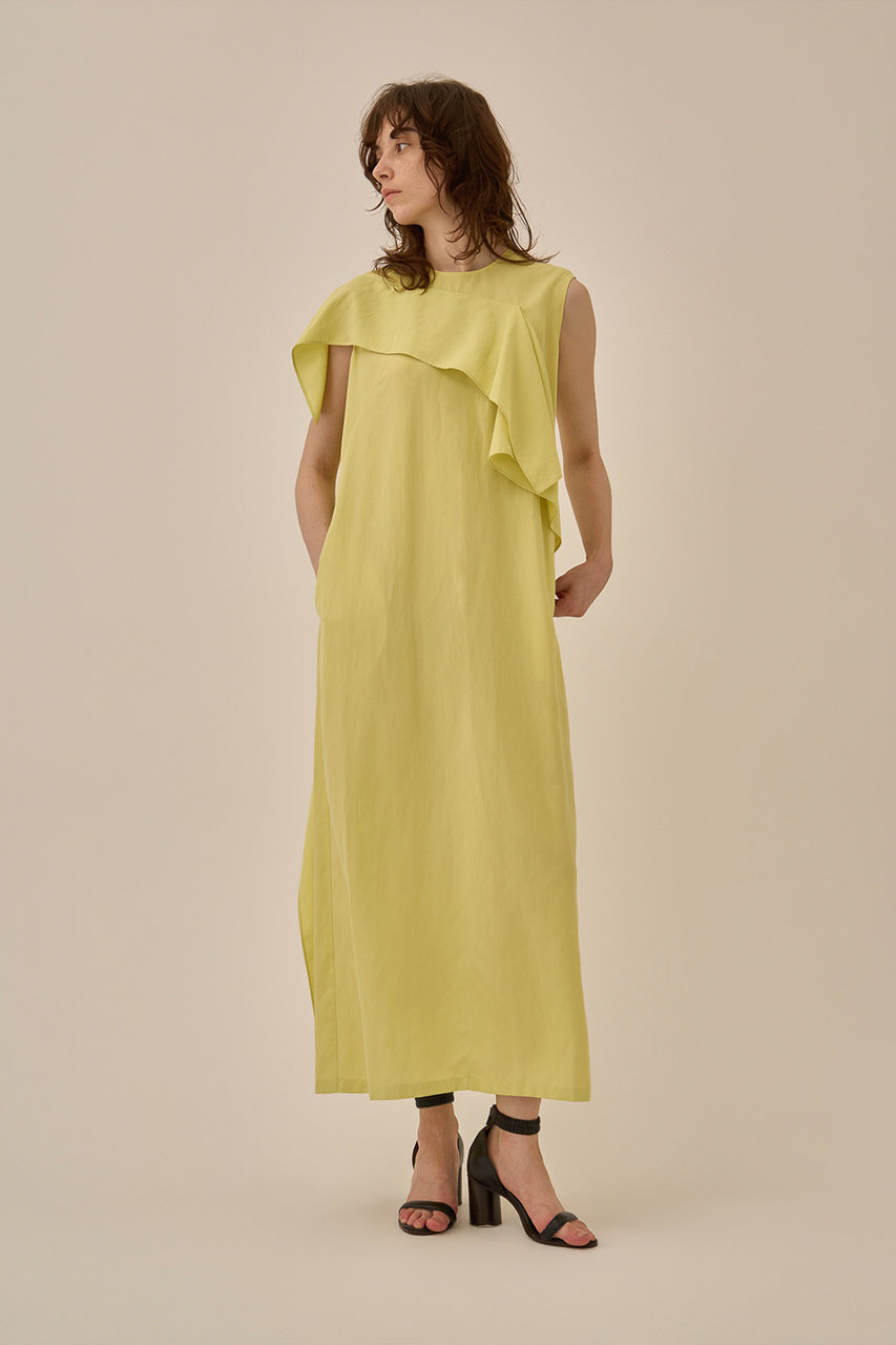 【26SS】完売品AKIRANAKA Tea drape panel dress AKIRANAKA(アキラナカ)｜Tea ドレープ パネル ドレス/イエロー の通販