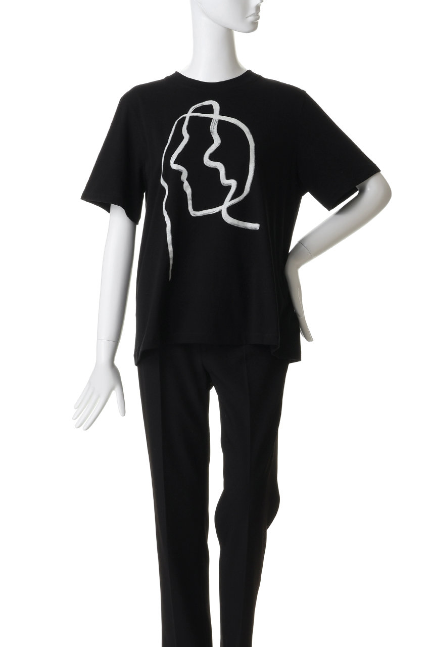 AKIRANAKA(アキラナカ)｜Line ポートレイト Tシャツ/ブラック の通販