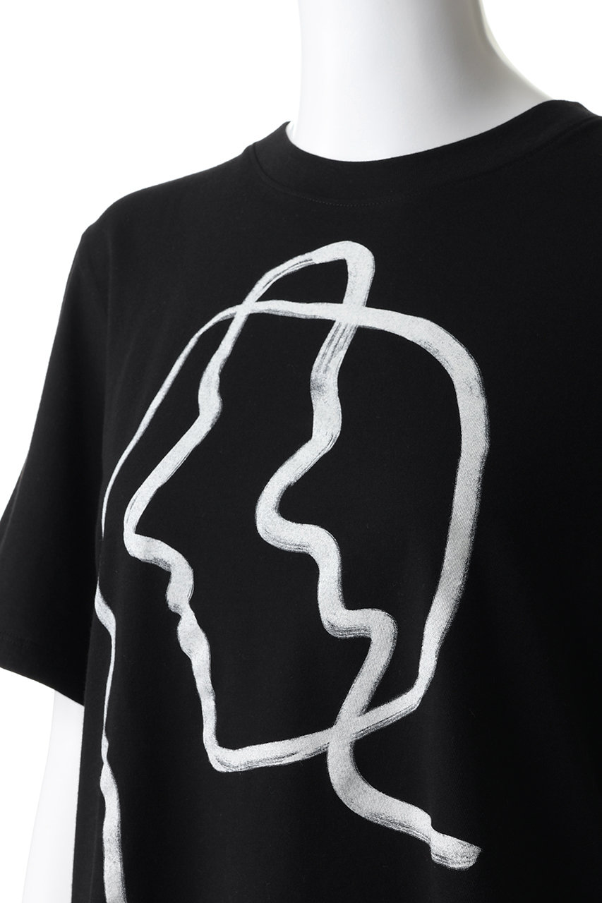 AKIRANAKA(アキラナカ)｜Line ポートレイト Tシャツ/ブラック の通販