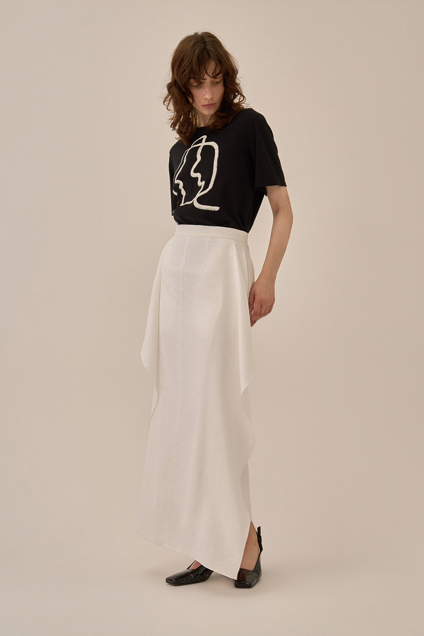 AKIRANAKA(アキラナカ)｜Line ポートレイト Tシャツ/ブラック の通販