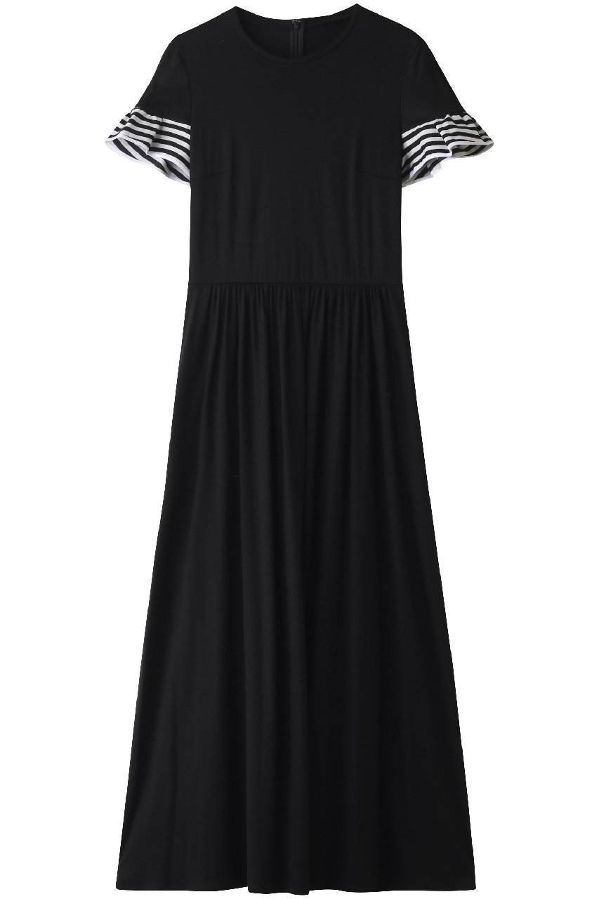 Borders At Balcony ボーダーズ アット バルコニー ラッフルマキシドレス ブラック の通販 Elleshop エル ショップ