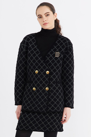 ニットキルテッドジャケット