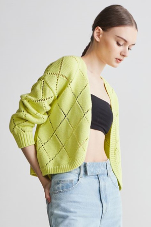 スプリングチャンキーニットカーディガン