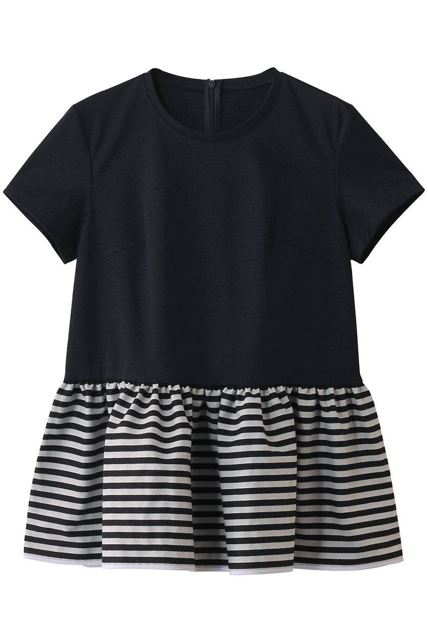 BORDERS at BALCONY ペプラムTシャツ (ネイビー, 36) ボーダーズ アット バルコニー ELLE SHOP BORDERS at BALCONY ペプラムTシャツ (ネイビー, 36) ボーダーズ アット バルコニー ELLE SHOP