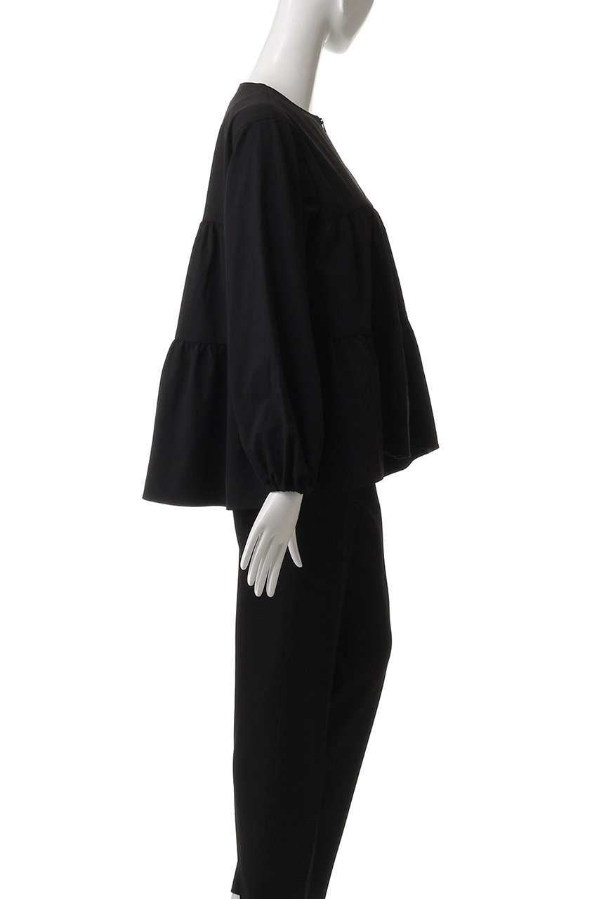 ボーダーズアットバルコニー シルク100% ブルゾン ジャケット ブラック 38 BORDERS at BALCONY(ボーダーズ アット バルコニー)｜ストレッチ