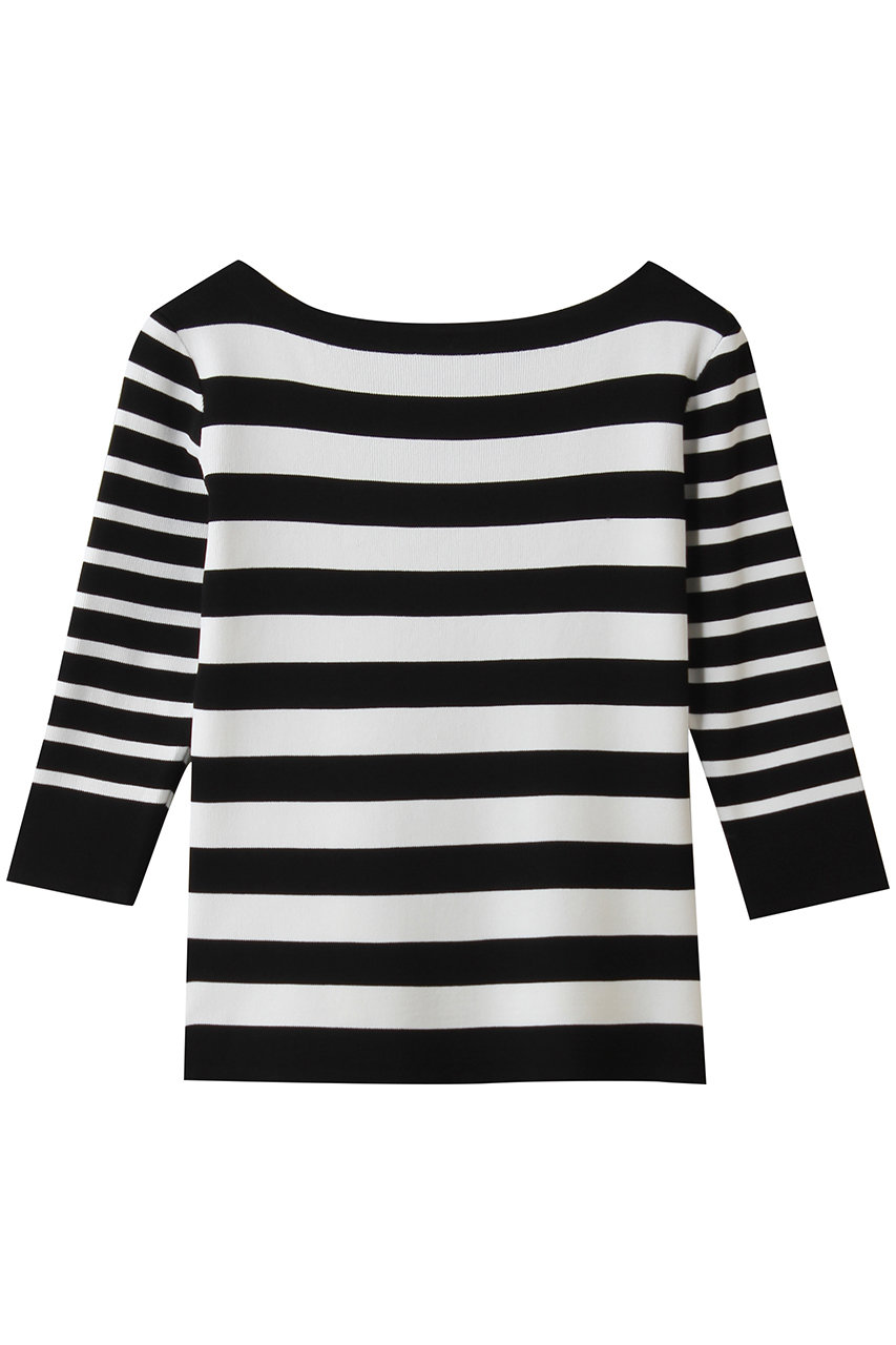 ボーダーズ アット バルコニー/BORDERS at BALCONYのボートネックニット(ホワイト×ブラック/BD2611-1B-01)