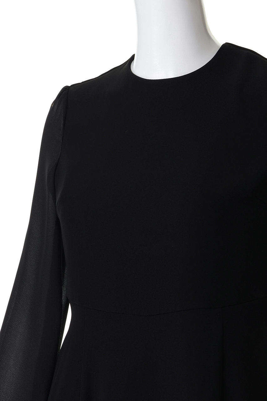 パフスリーブ 黒 トップス　ボーダーズ アット バルコニー BORDERS at BALCONY(ボーダーズアットバルコニー) PUFF SLEEVE TEE