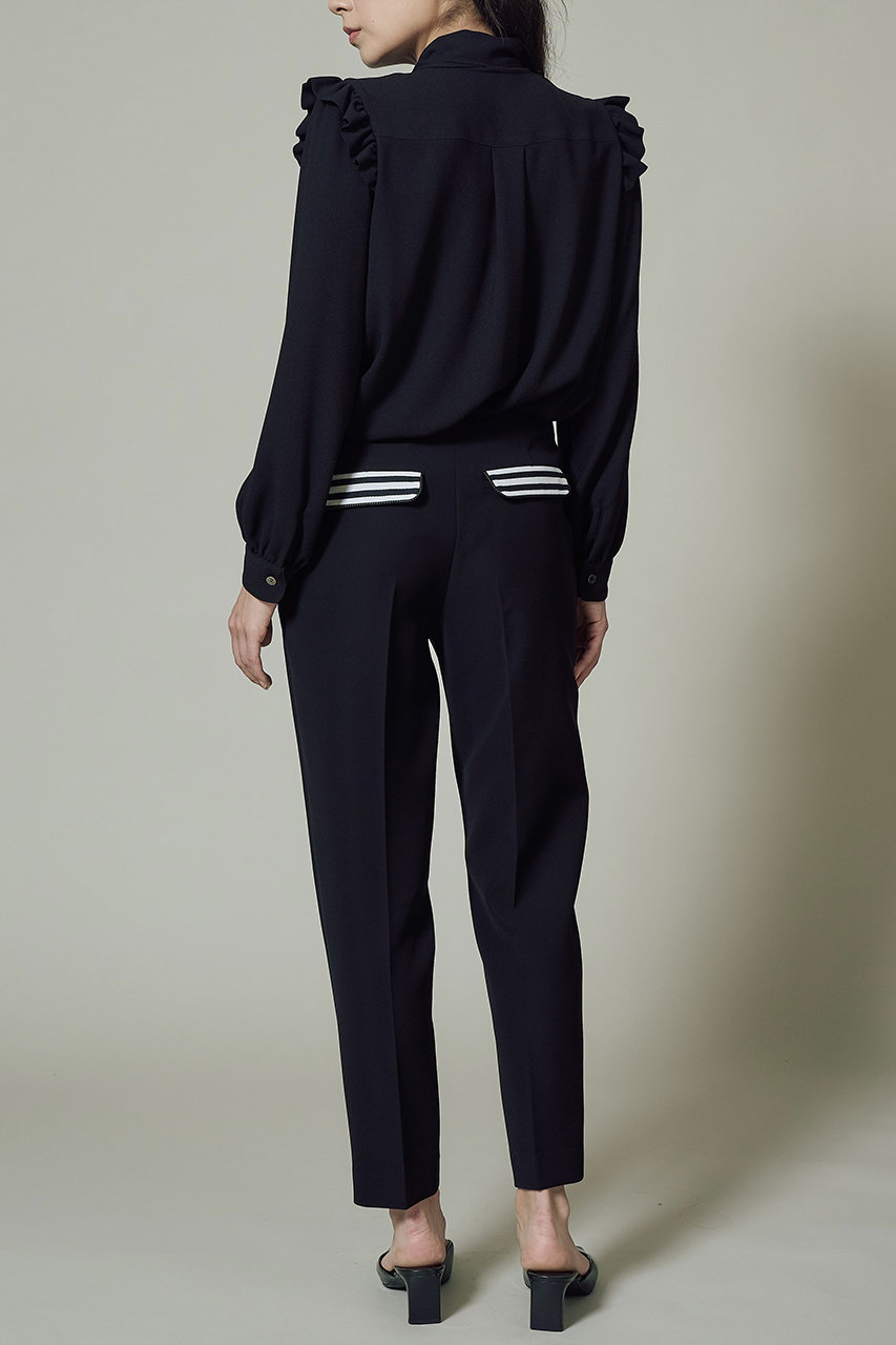 BORDRES at BALCONY　テーパードパンツ　黒　36 美品 BORDERS at BALCONY テーパードパンツ 黒36