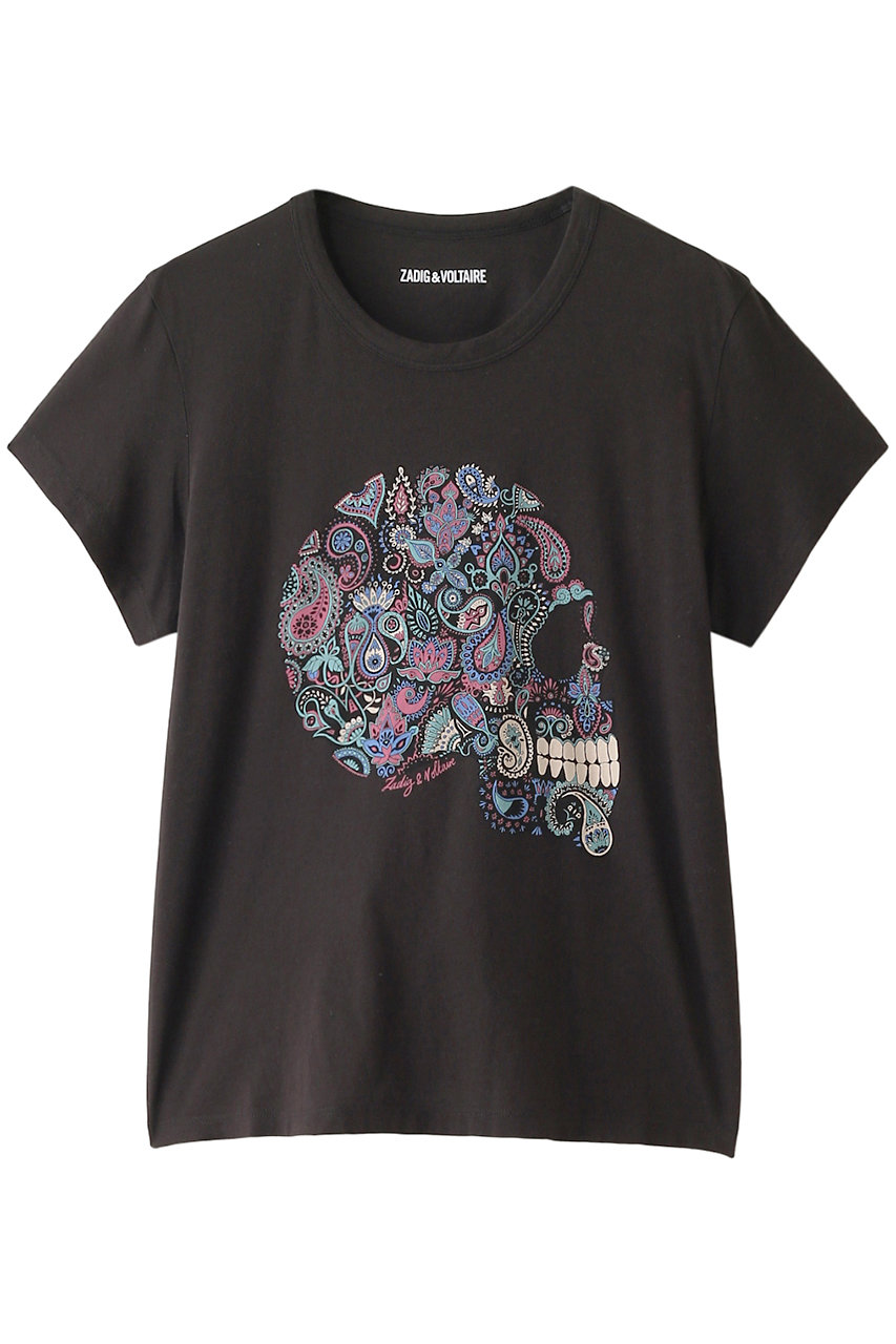 ZADIG & VOLTAIRE ザディグ エ ヴォルテール REDO MANDALA SKULL PIMA Tシャツ ブラック