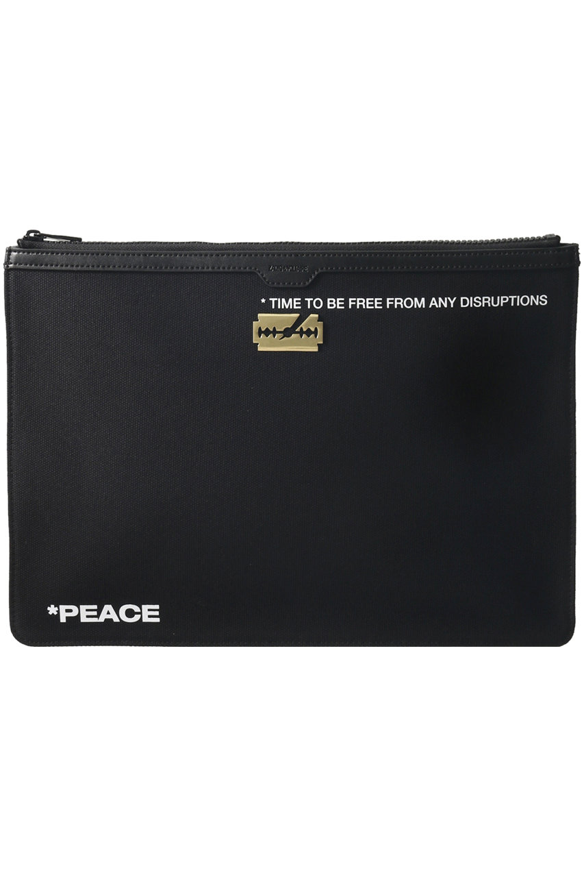 SALE 【50%OFF】 ZADIG & VOLTAIRE ザディグ エ ヴォルテール メンズ(MENS)JOHN CANVAS PHOTO PRINT クラッチバッグ ブラック