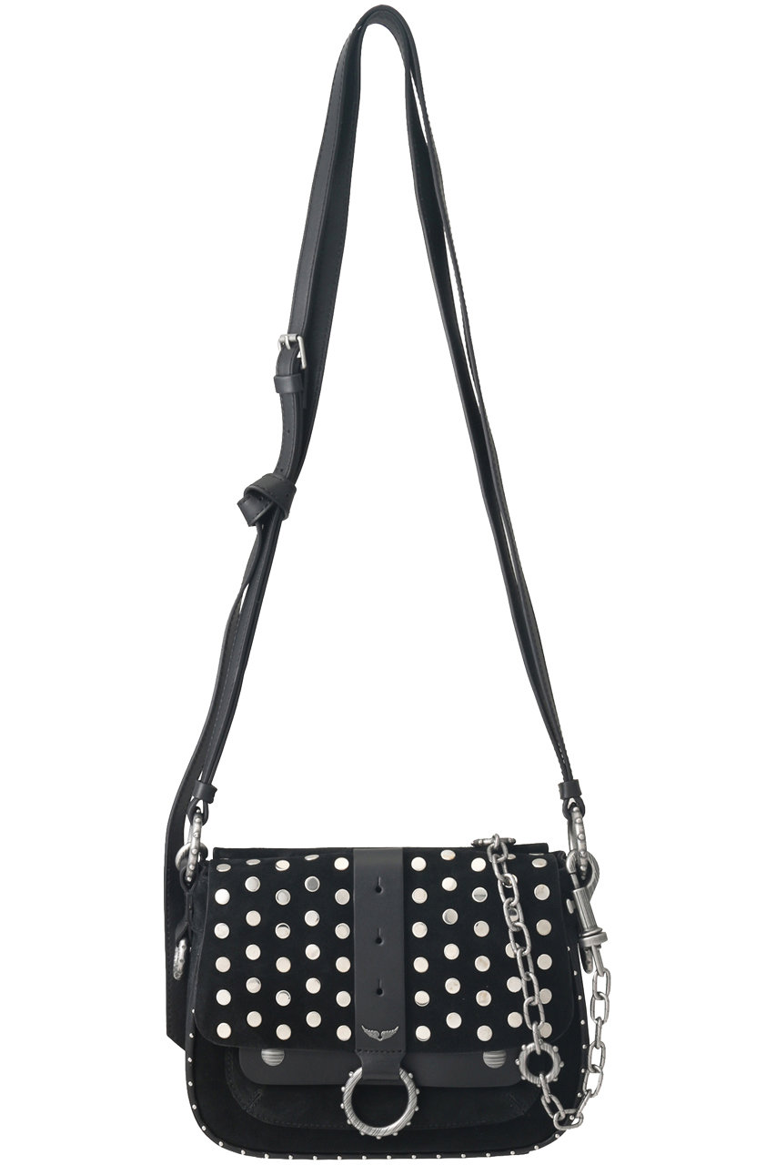 ZADIG & VOLTAIRE｜KATE SUEDE + SMOOTH CALFSKIN WITH STUDS バッグ/ブラック の通販
