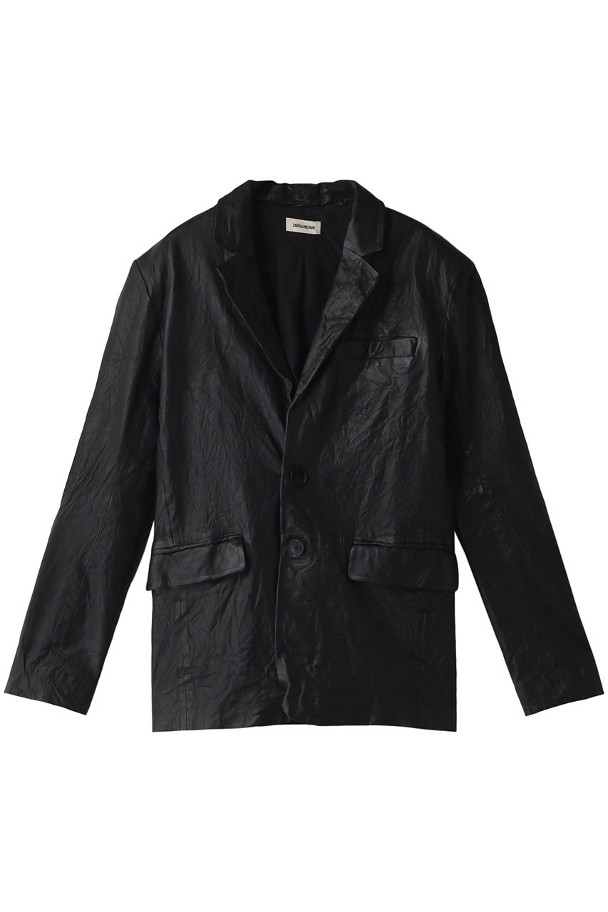 ZADIG & VOLTAIRE ザディグ エ ヴォルテール メンズ（MENS）VALFRIED CRINKLE LEATHER レザージャケット ブラック