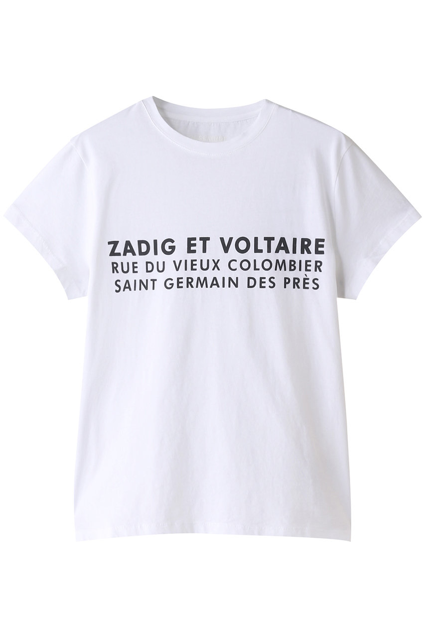 ザディグ エ ヴォルテール/ZADIG & VOLTAIREのZOE ZV ADDRESS T-SHIRT ORGANIC COTON PRINT Ｔシャツ(ホワイト/SKTS1803F)