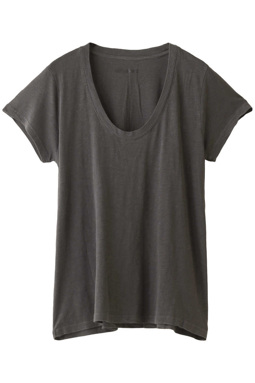 ZADIG & VOLTAIRE ザディグ エ ヴォルテール TINY SLUB OVERDYED PERM TEE SHIRT COTON MODAL Tシャツ グレー