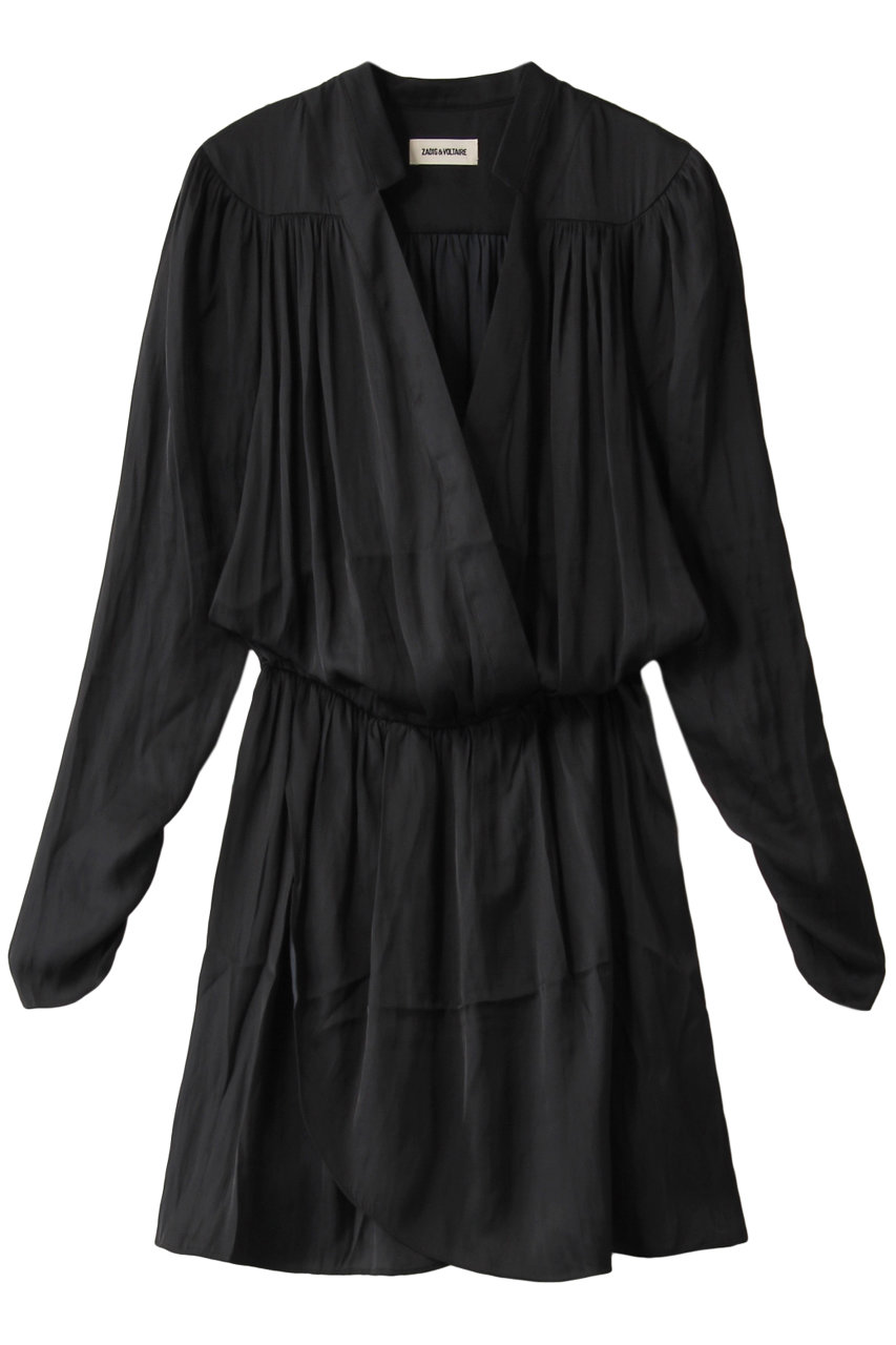 ZADIG & VOLTAIRE ザディグ エ ヴォルテール REVEAL SATIN ROBE COURTE ワンピース ブラック