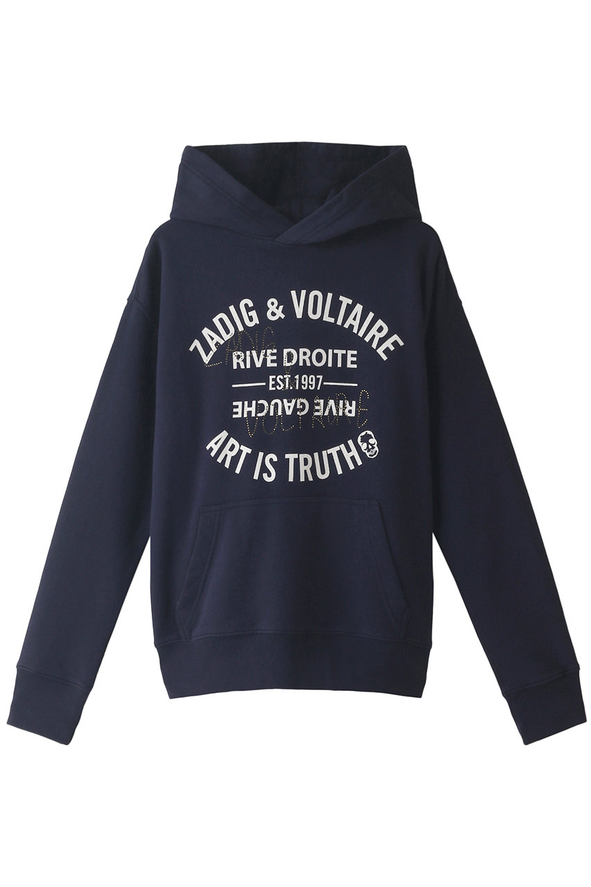 ZADIG & VOLTAIRE ザディグ エ ヴォルテール SPENCER BLASON STRASS COTTON HOODIE ニット ダークネイビー