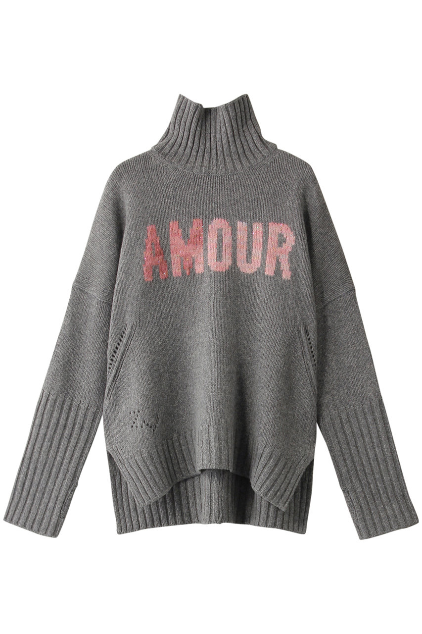 ZADIG & VOLTAIRE ザディグ エ ヴォルテール ALMA MW AMOUR TURTLENECK SWEATER ニット グレーメランジ