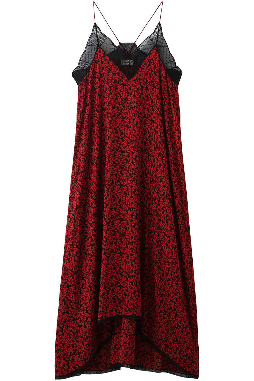 ZADIG & VOLTAIRE ザディグ エ ヴォルテール RISTY SMALL BICO FLOWERS DRESS ワンピース レッド