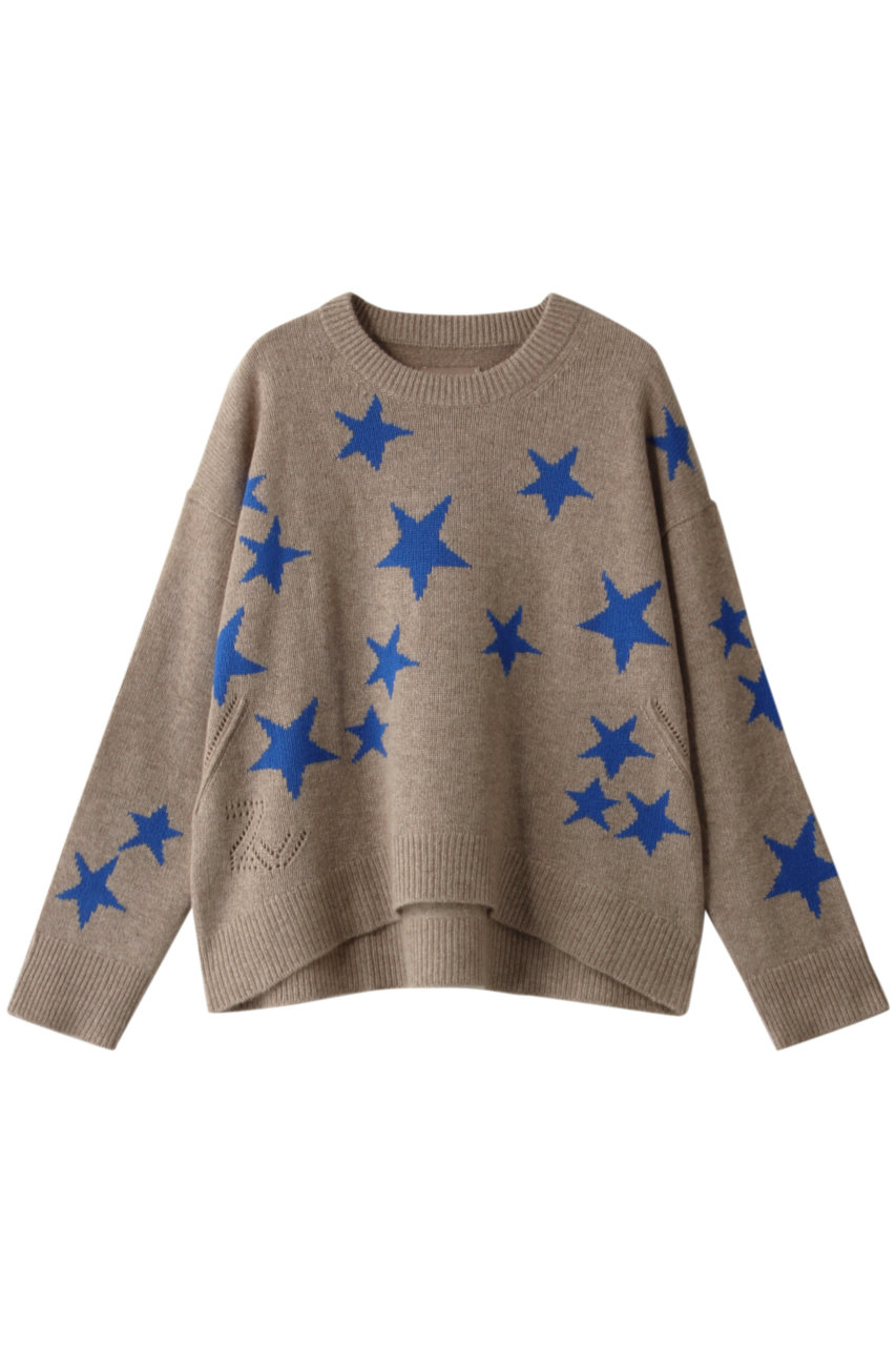 ZADIG & VOLTAIRE ザディグ エ ヴォルテール MARKUS C + INTERSIA STARS ニット モカ