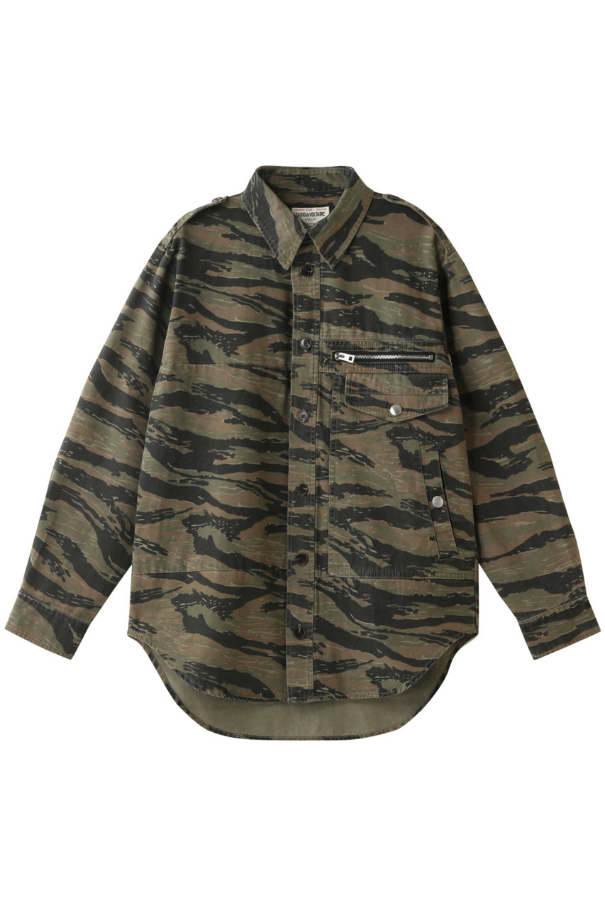 ZADIG & VOLTAIRE ザディグ エ ヴォルテール TROY CAMOU CHEMISE MILITAIRE シャツ カーキ