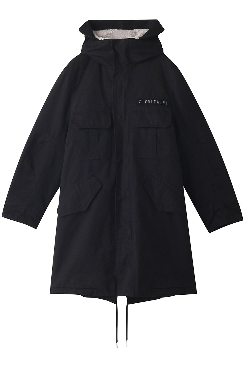 ZADIG & VOLTAIRE ザディグ エ ヴォルテール KENYA COTON MILI DYE PARKAS パーカ ブラック