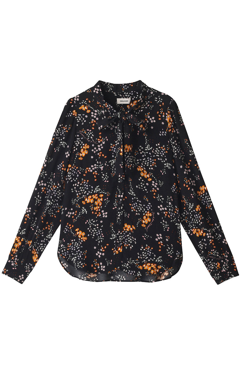 ZADIG & VOLTAIRE ザディグ エ ヴォルテール TAOS SPARK FLOWERS TUNIQUE ML 長袖チュニック ブラック