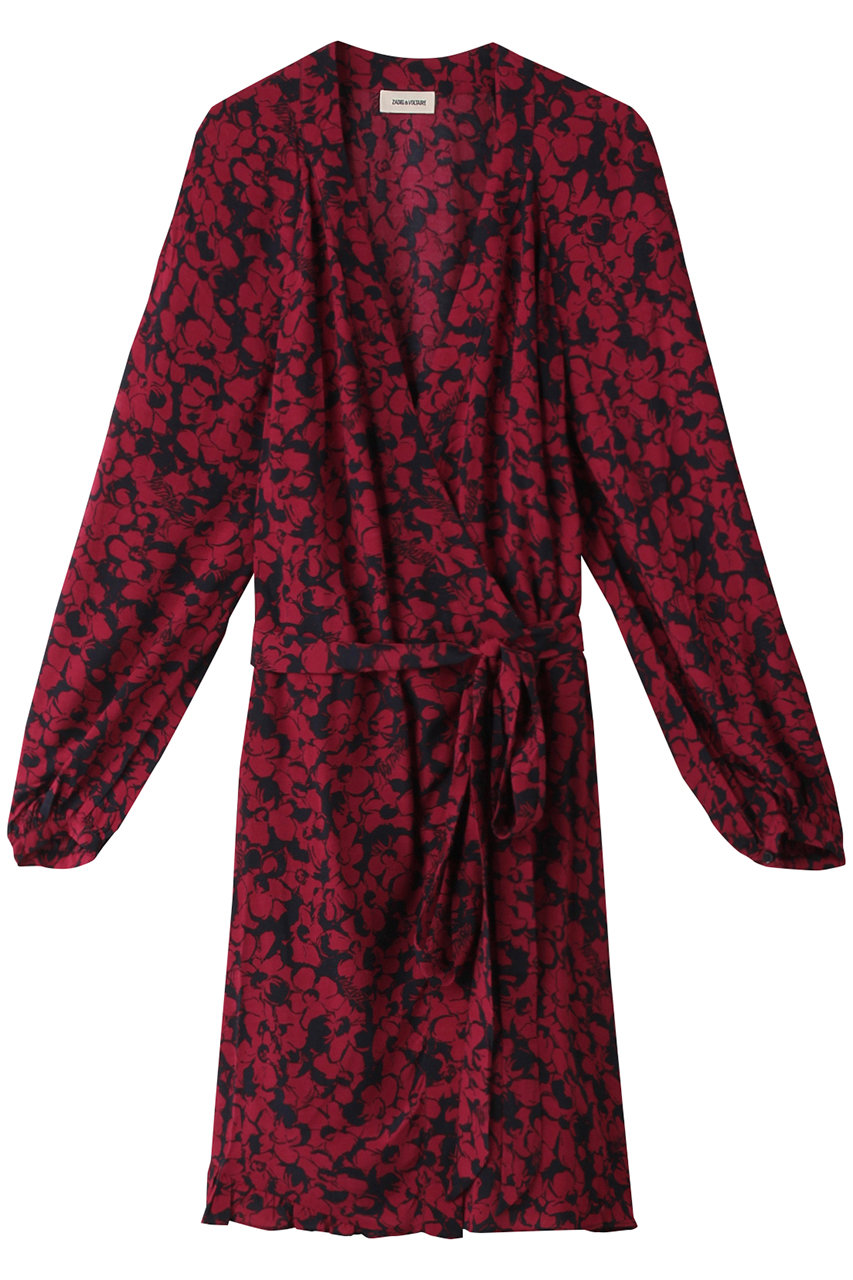 ZADIG & VOLTAIRE ザディグ エ ヴォルテール RUSSO BICO FLOWERS ROBE COURTE ワンピース ボルドー