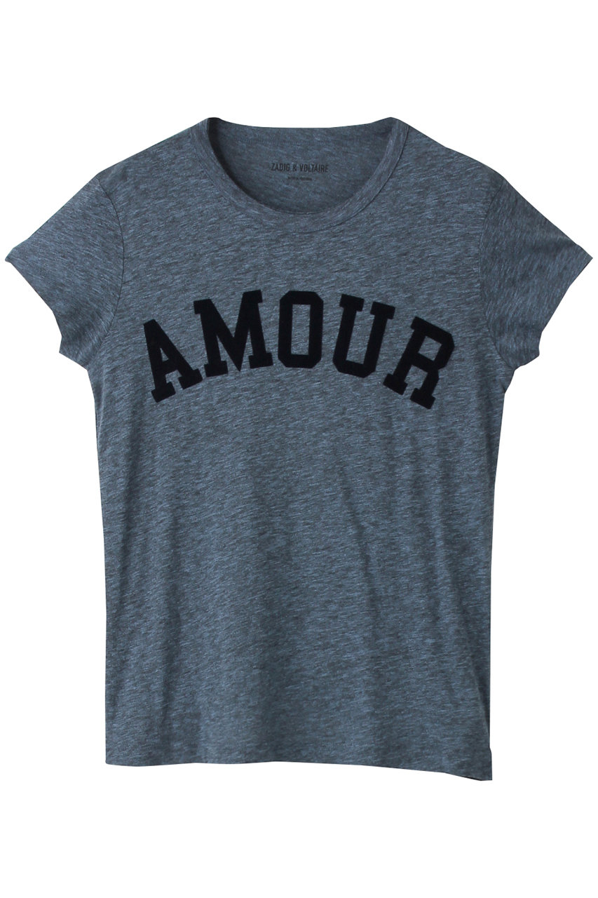 ZADIG & VOLTAIRE ザディグ エ ヴォルテール WALK AMOUR CHINE OVERDYED TEE- Tシャツ ブルー